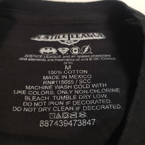 DC Justice League Short Sleeve Graphic Crew Neck T Shirt Mens Size M Black - Picture 3 of 9
